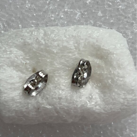 Silver Square Knot & Crystal Stud Pierced Earrings Set Of 3 A280 - Picture 8 of 14